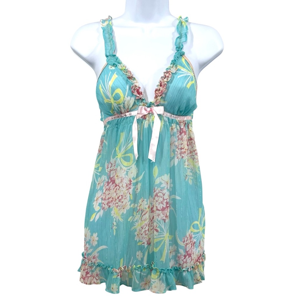Coquette Floral Print Babydoll Chemise Top or Slip
